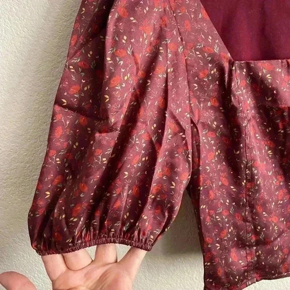 🆕Senlis Whispy Rose Michele Puff Sleeve Top S🆕 - Picture 8 of 15